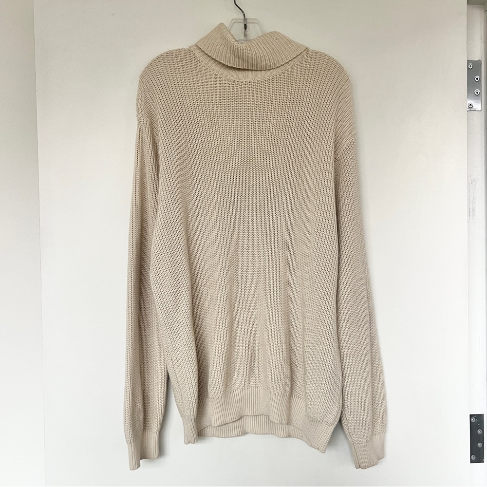 Brandy Melville cream knit oversized turtleneck sweater